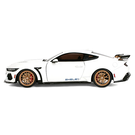 Jada Ford Mustang Shelby Super Snake White Metallic With Blue Stripes And Gold Wheels "Pink Slips" Series 1/18