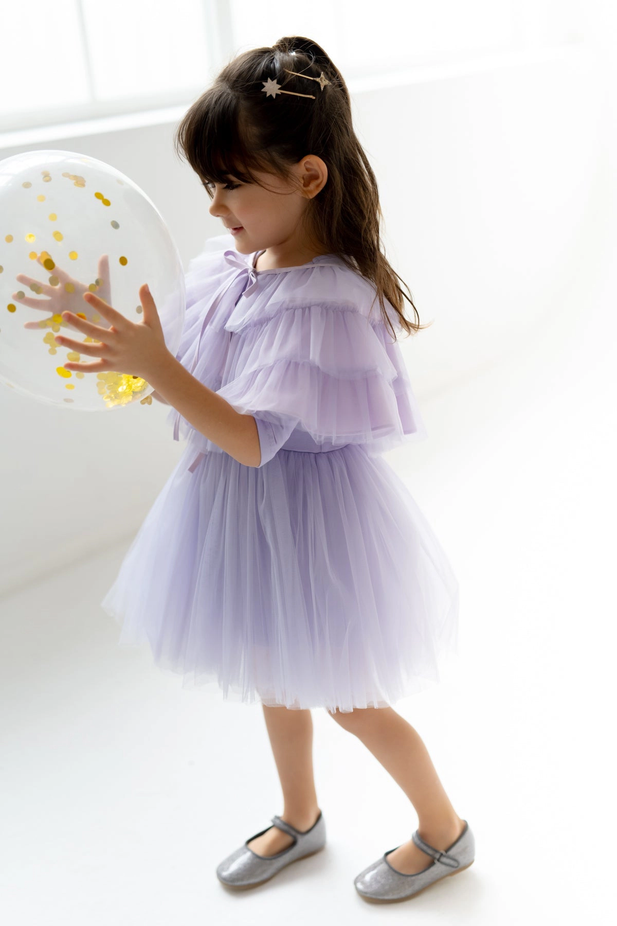 Mini Celebrities Girls Purple Bloom Dress Set