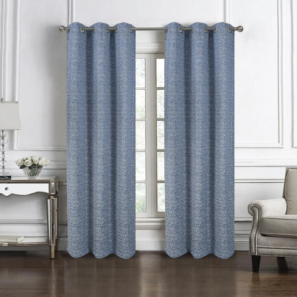 RT Designers Collection Roman Jacquard Premium Grommet Panel Pair 38" x 84" Dark Blue
