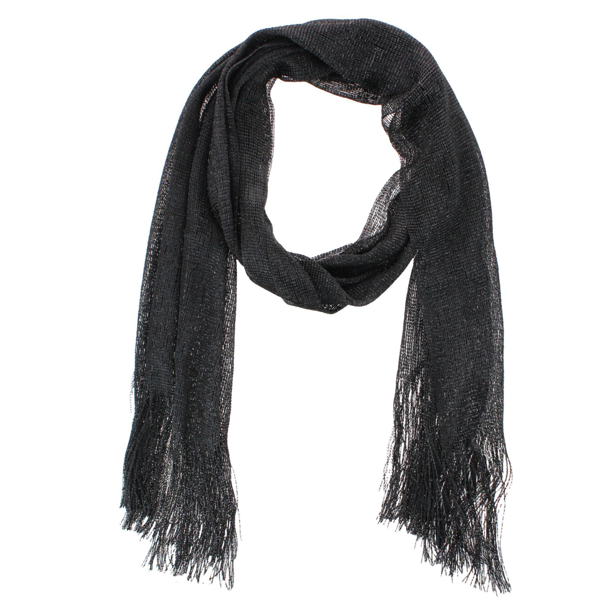 CTM® Women's Shimmering Fringe Evening Shawl Scarf