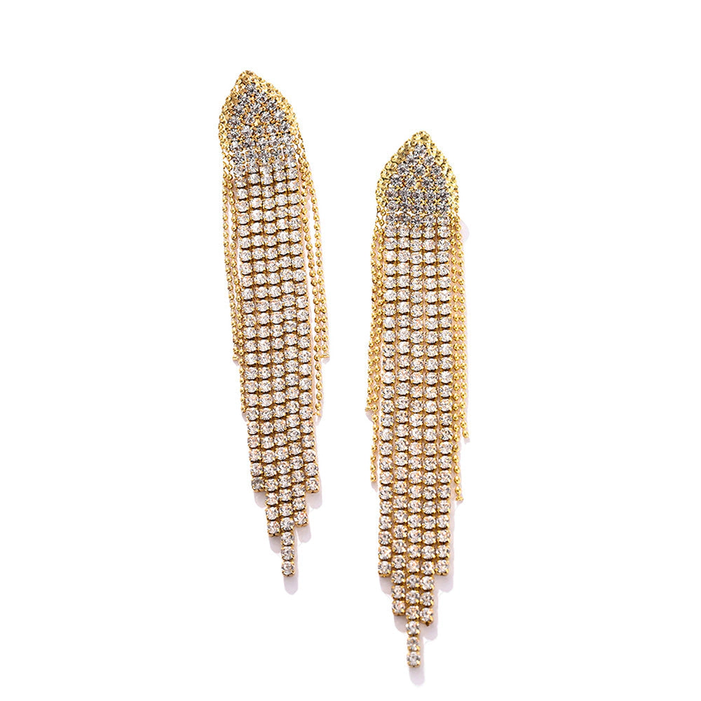 SOHI Women's Gold Bling Cluster Drop Earrings