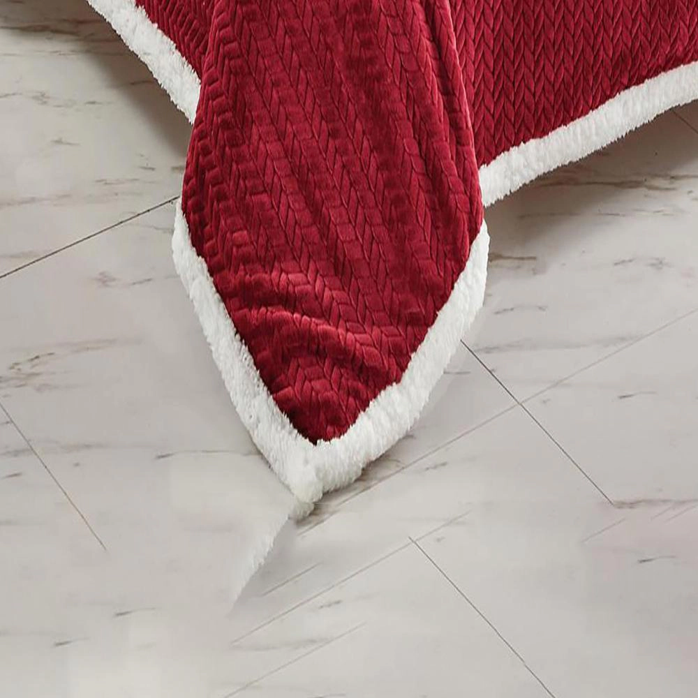 Jacquard Sherpa Microplush Soft Premium Microplush, Braided Oversized All Season Blanket, Queen
