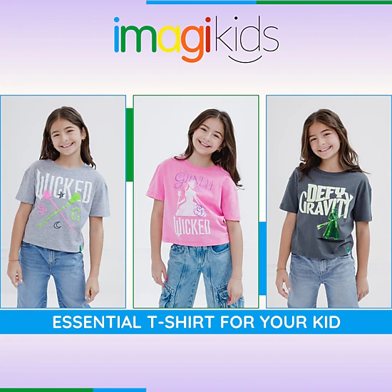 Wicked Girls' Cropped Drop Shoulder T-Shirt