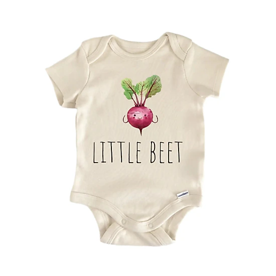 NOFO VIBES Unisex Beet Vegetable Vegan Newborn Baby Bodysuit