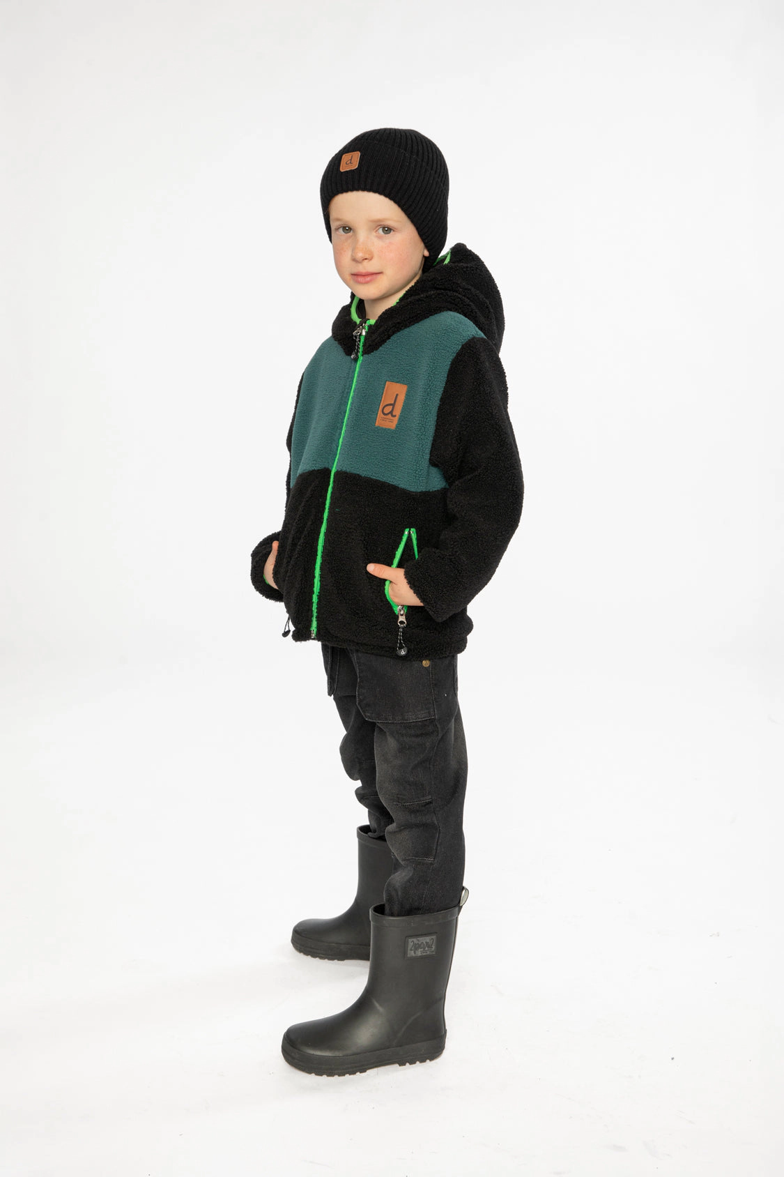 Deux par Boys Colorblock Sherpa and Water-Resistant Reversible Mid-Season Jacket