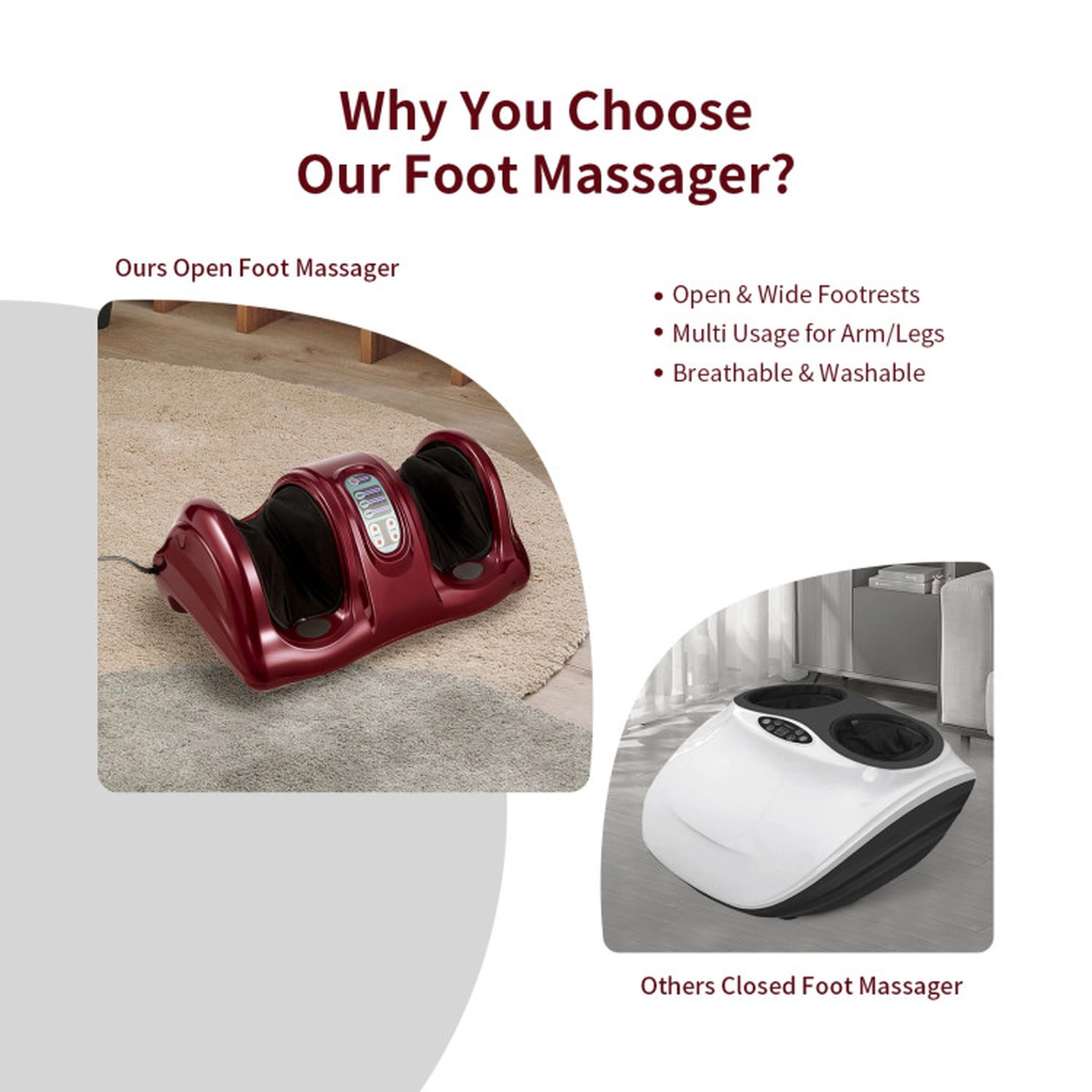 SUGIFT Shiatsu Foot and Calf Massager with High Intensity Rollers 4 Auto Modes Remote Control and Washable Sleeves