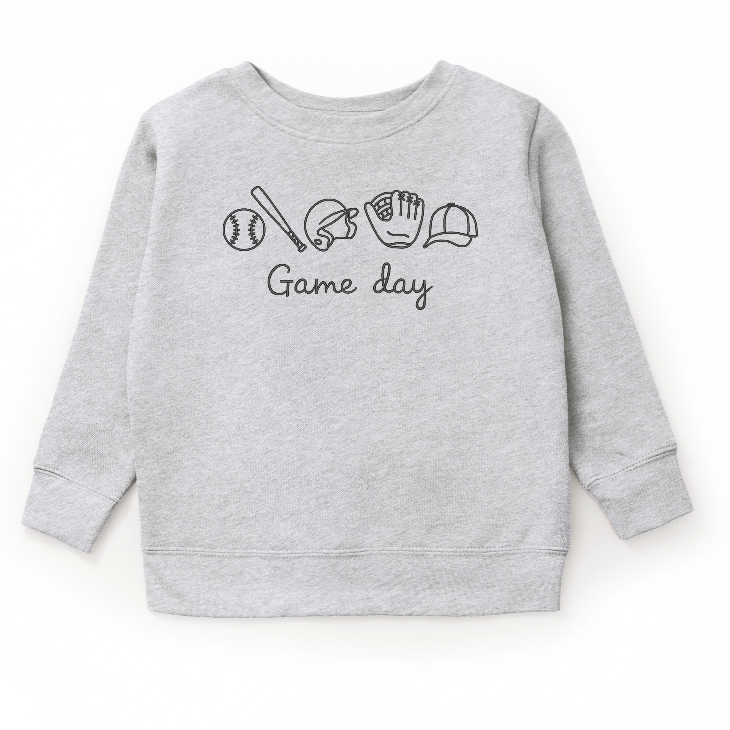The Juniper Shop - Embroidered Baseball Game Day Icons Youth Graphic Sweatshirt