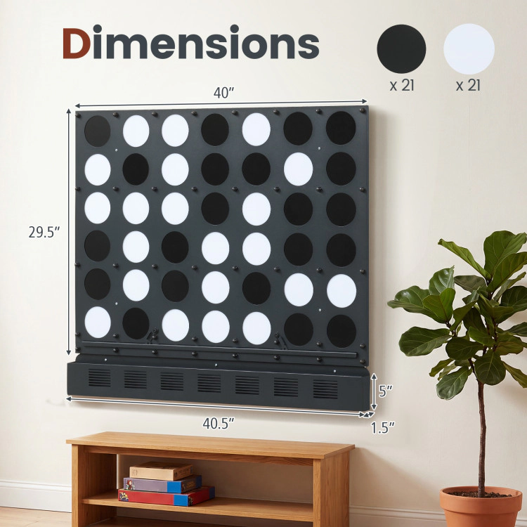 Hivvago Wall-mounted Jumbo 4-in-a-Row Game with Acrylic Discs