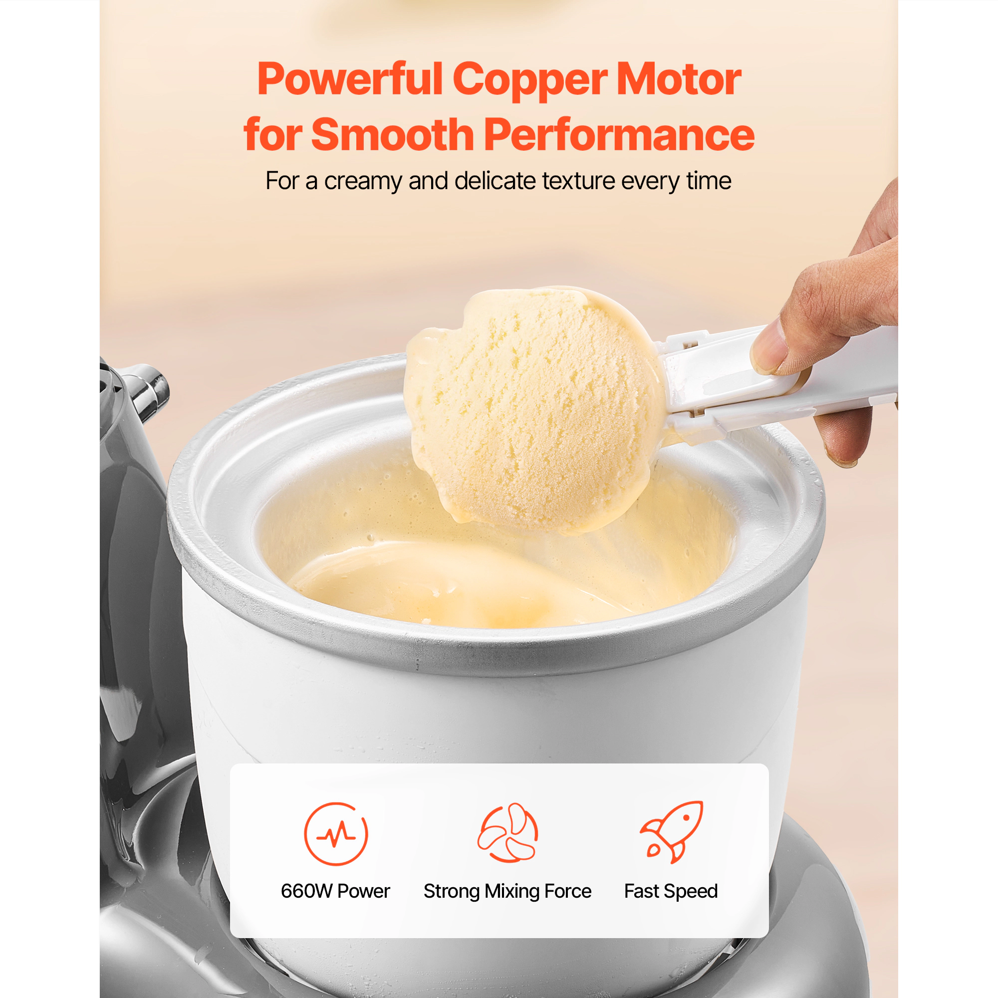 HONGGE Homemade Ice Cream Maker for Gelato, Sorbet & Frozen Yogurt