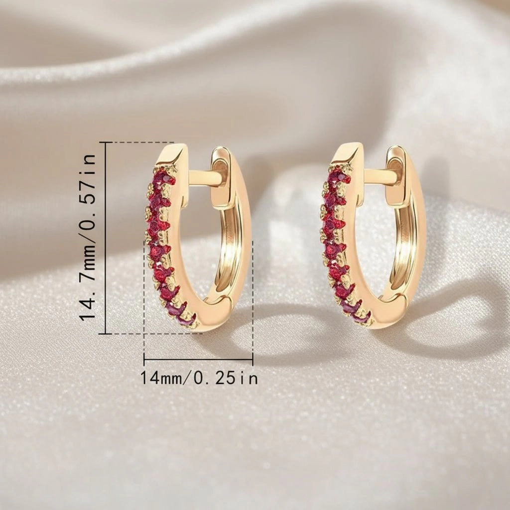 DressAtR Women's Black Zircon 24K Gold Plated Earrings