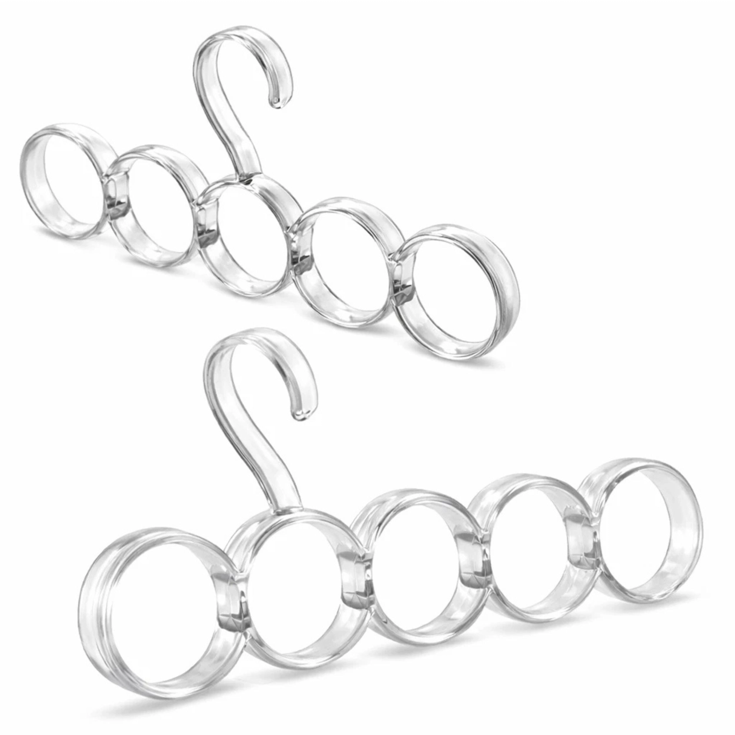 Home Collection 5 Hole Clear Scarf Hanger Snag-Free Closet Organizer