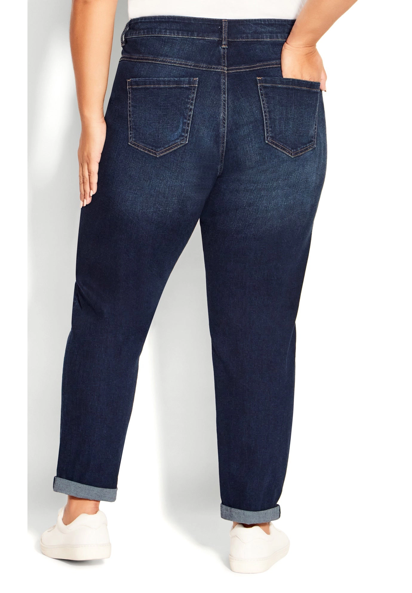 Avenue Women's Plus Girlfriend Rip Jean