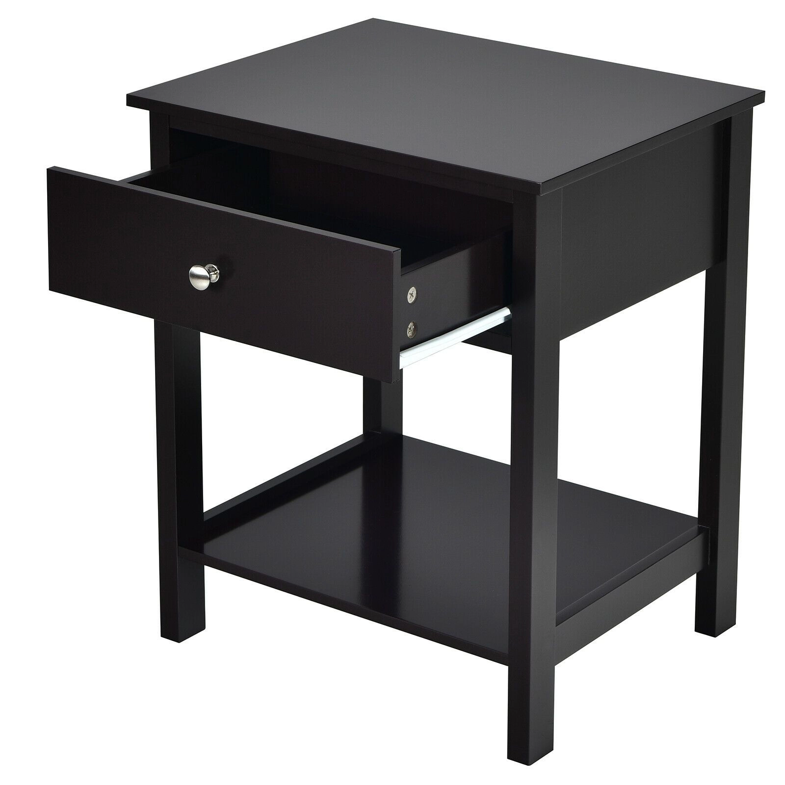 SlickBlue Brown Black White Bedside Nightstand