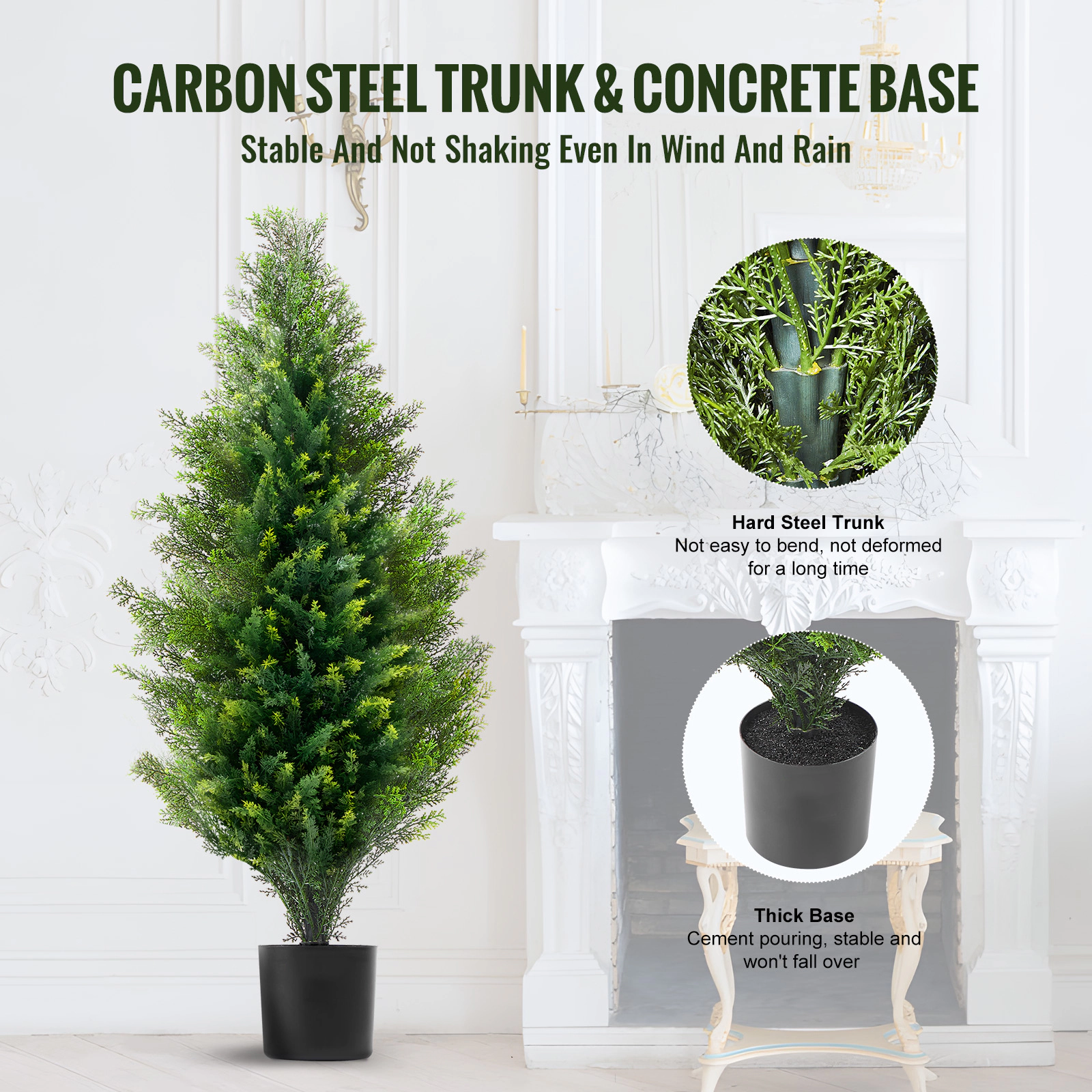 HONGGE Artificial Topiary Cedar Trees Faux Pine for Decor