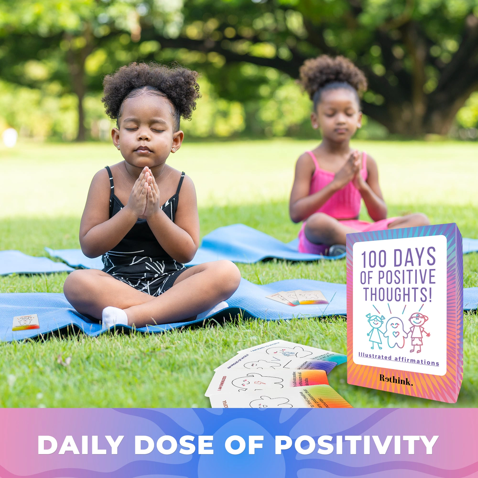QUOKKA Positive Affirmation and Meditation Cards for Kids - Mindfulness, Relaxation Conversation Activity Set