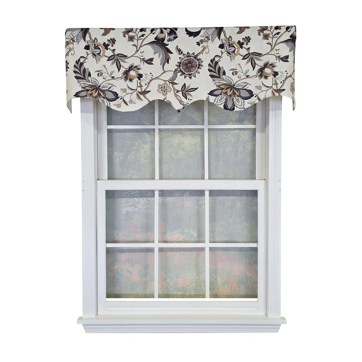 RLF Home Tannzibar Regal 3" Rod Pocket Lining Luxurious and Elegant Window Treatment Valance 50" x 17" Gray