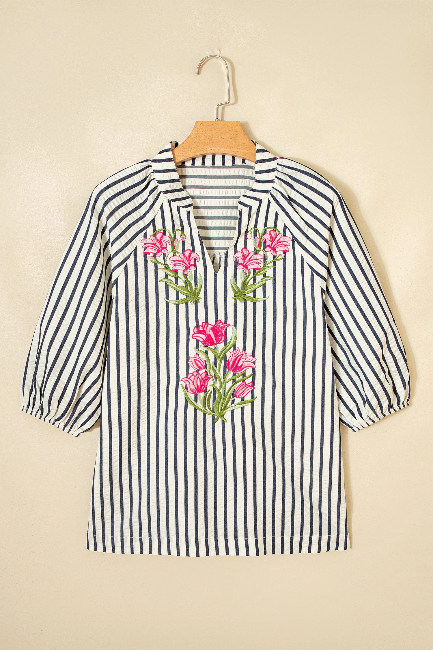 Threaded Pear Womens Harmoni Detail Short Sleeve Blouse