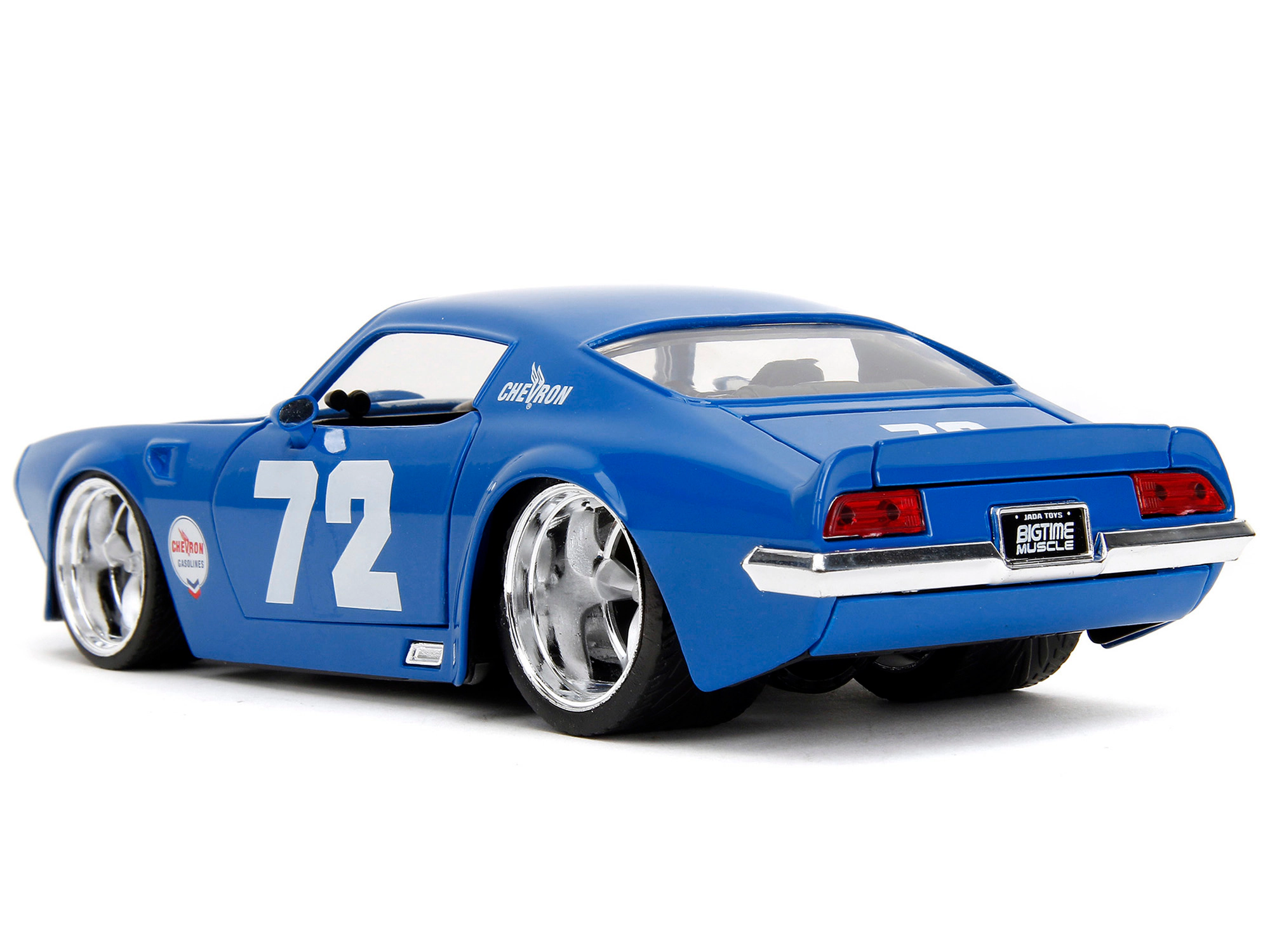 Jada 1972 Pontiac Firebird #72 Blue with White Stripe "Chevron" "Bigtime Muscle" Series 1/24 Diecast Model Car by Jada