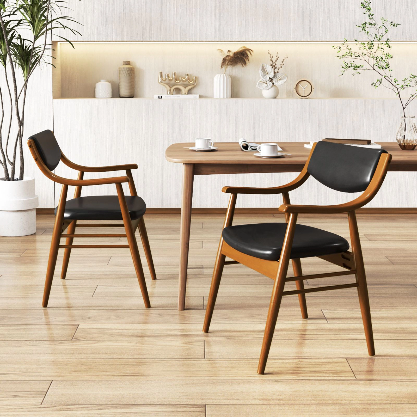SlickBlue Upholstered Dining Chairs Set of 2 with Armrests