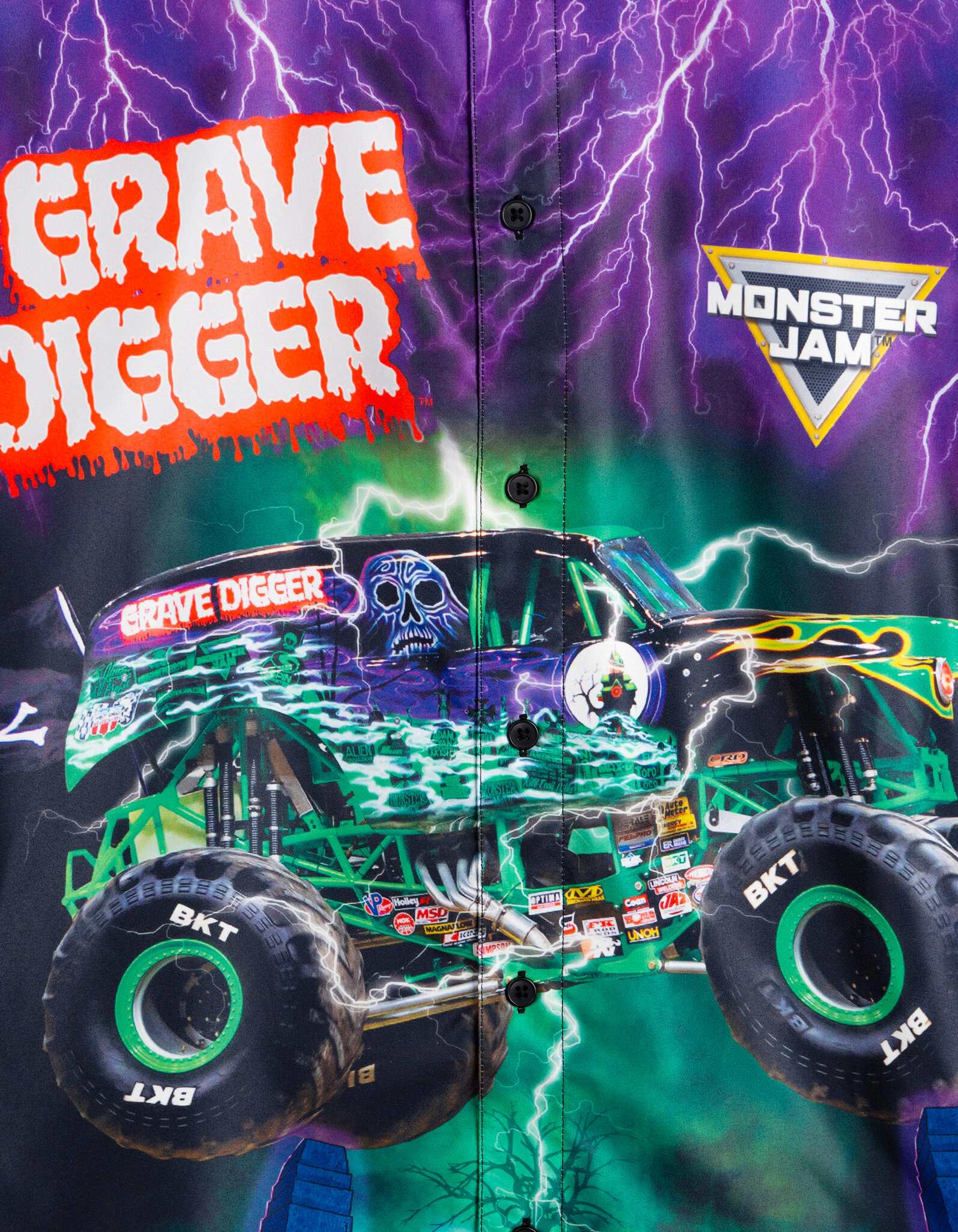 Monster Jam Matching Family Short Sleeve Button Down Shirt