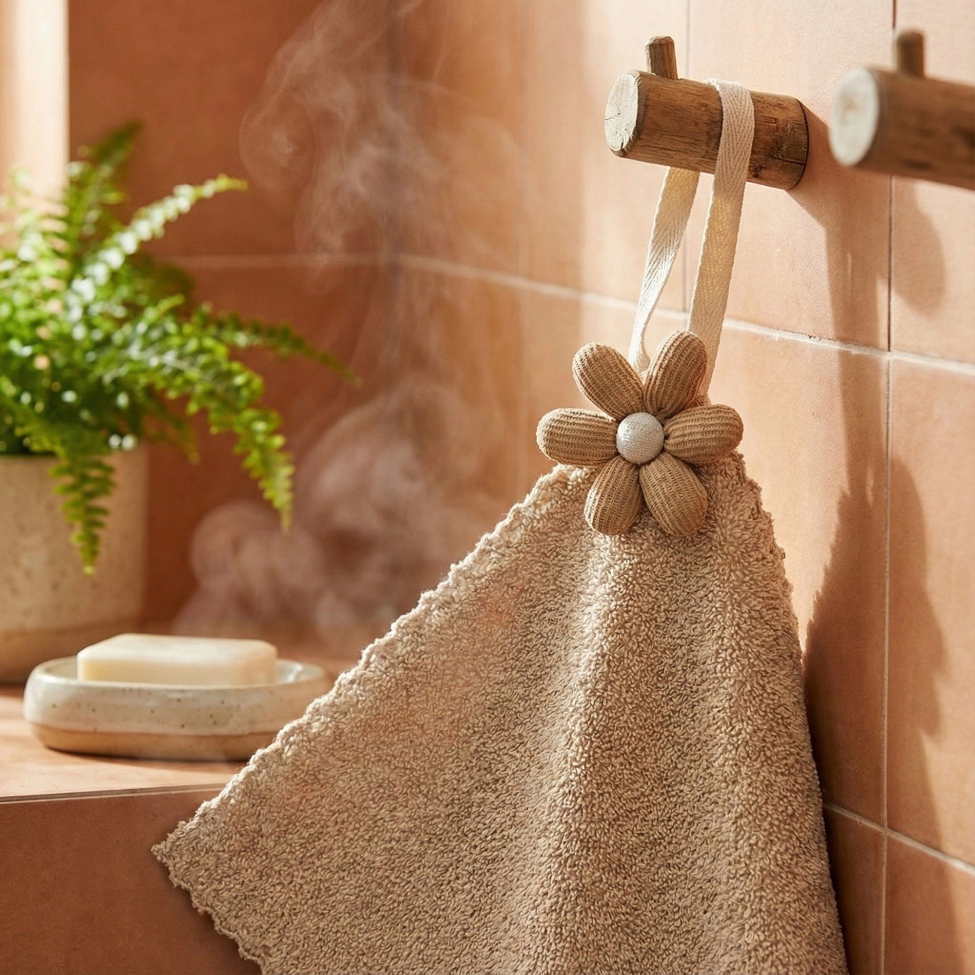 Alilang Unisex Soft Absorbent Hanging Washcloths 3 Pack Reusable Textured Cleaning Cloths