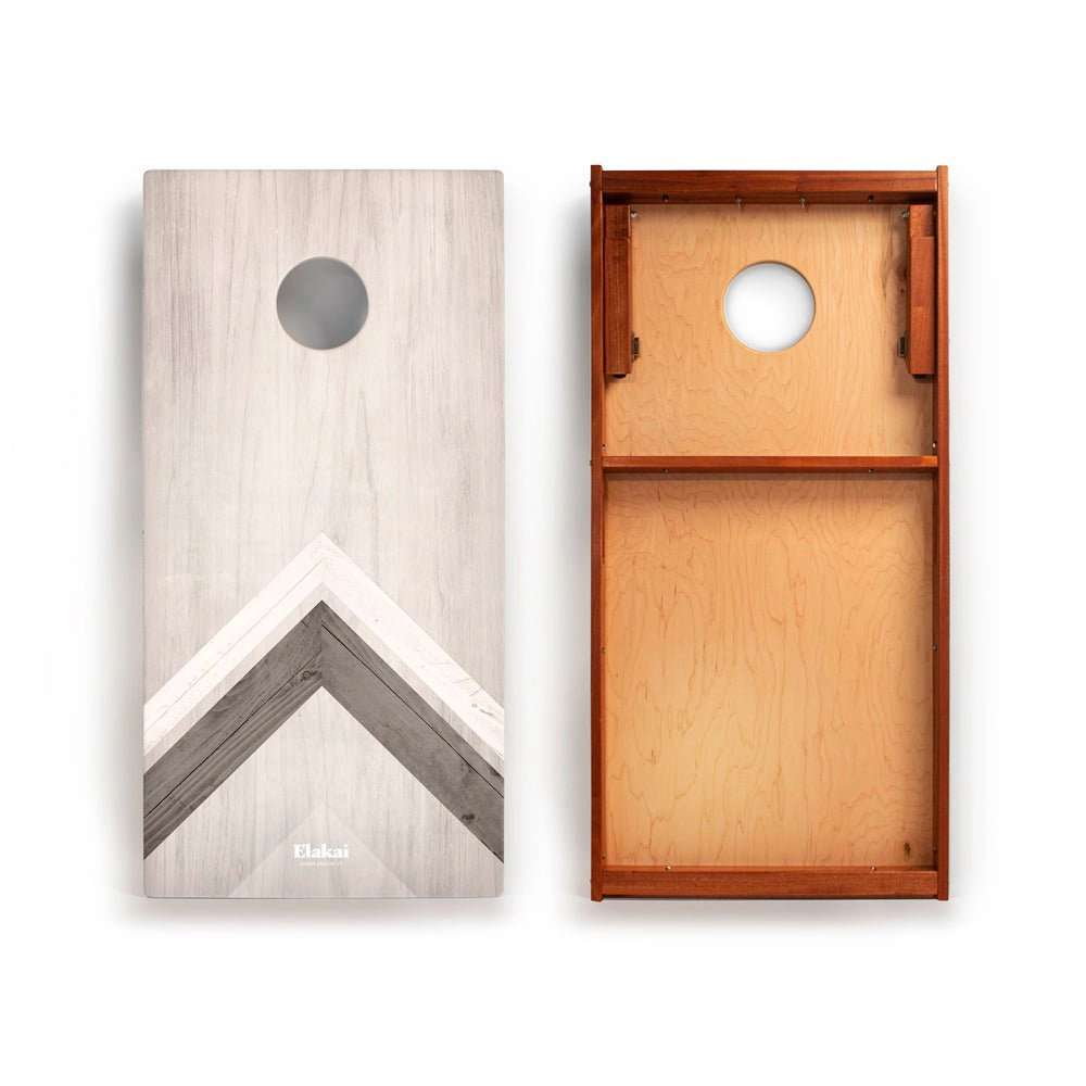 Elakai Silver Chevron Mahogany Pathfinder Cornhole Boards