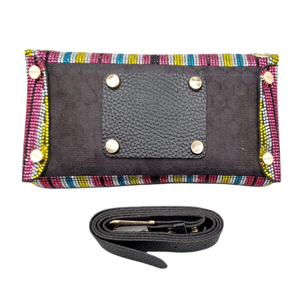 Fashnzfab Rhinestone Pave Wallet On Chain Clutch / Fanny Pack / Belt / Crossbody Bag