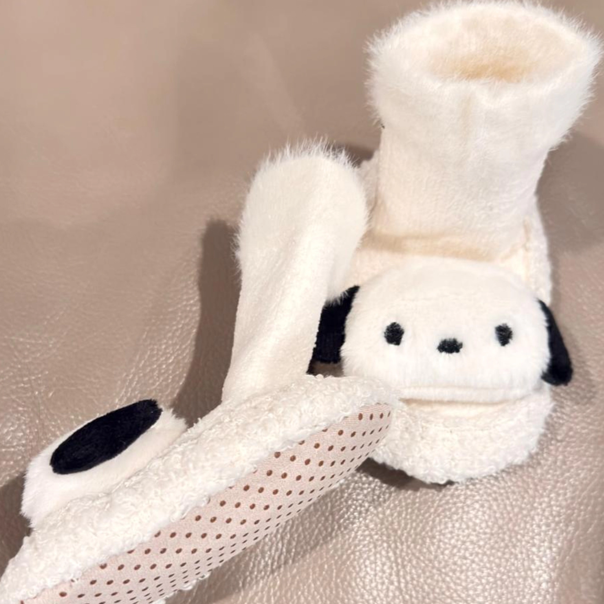 MyKids-USA Thickened Winter Toddler Walking Socks – Mid-Calf Anti-Slip Cartoon Baby Floor Shoe