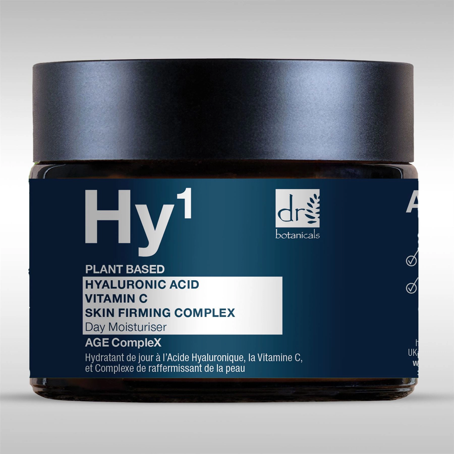 Dr Botanicals Hyaluronic Acid 1% & Vitamin C 1% Day Moisturiser 60ml - Hydrating, Brightening, Anti-Ageing