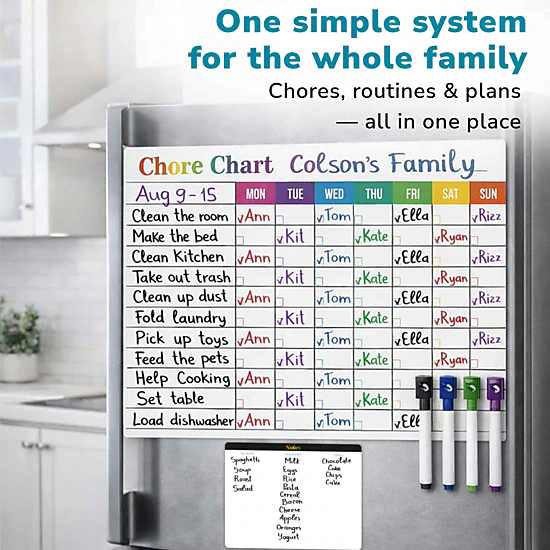 QUOKKA Magnetic Chore Chart for Kids, Behavior & Responsibility Reward Board for Toddlers & Teens