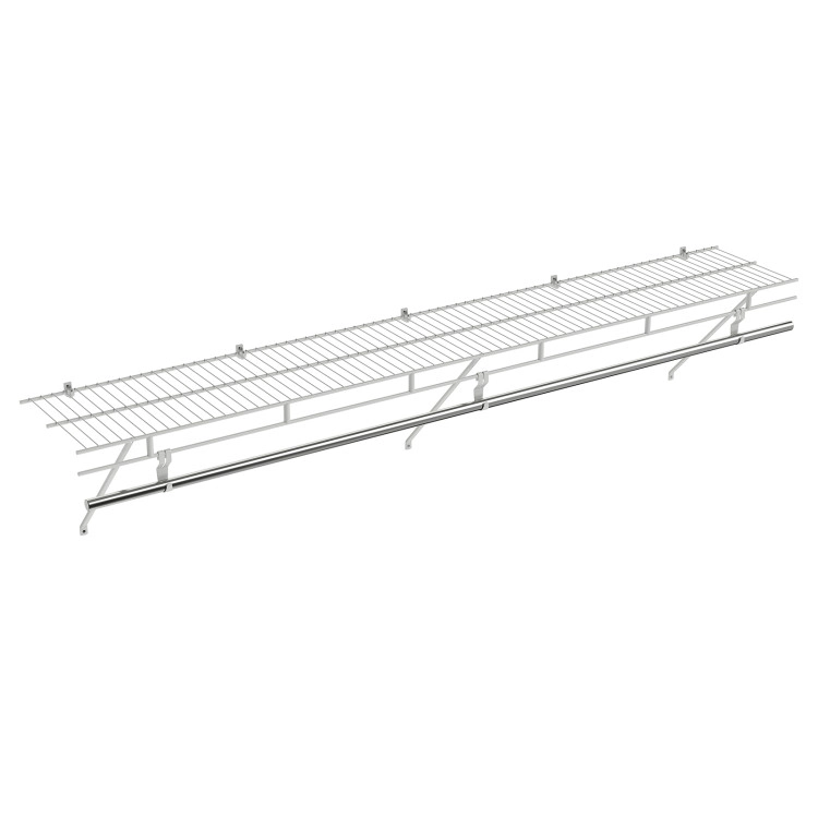 Hivvago Closet Shelves Wall Mounted with Hanging Rod for Laundry Room