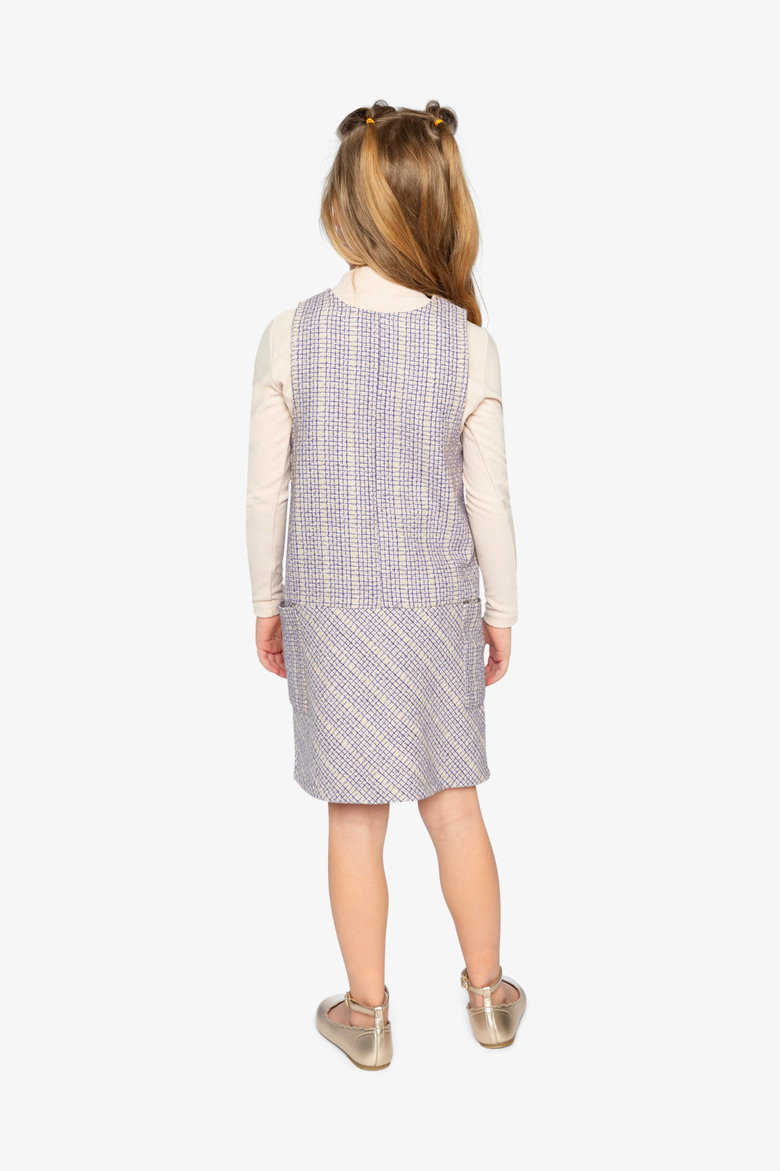 Deux par Girls Checkered Front-Zip Jumper with Pockets