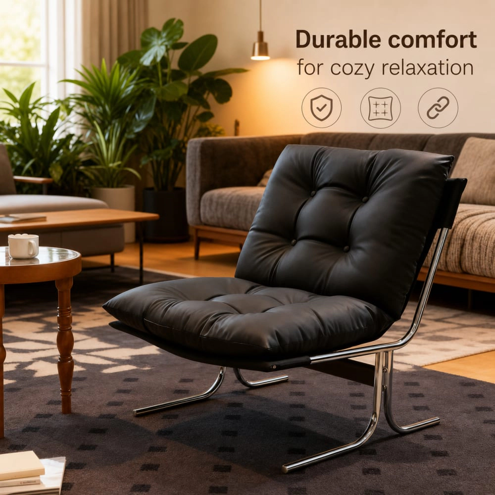 GOODSILO Comfortable Faux Leather Accent Chair