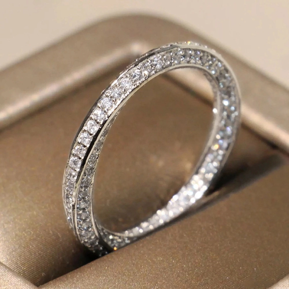 Exquisite Full Paved Zirconia Eternity Band Ring