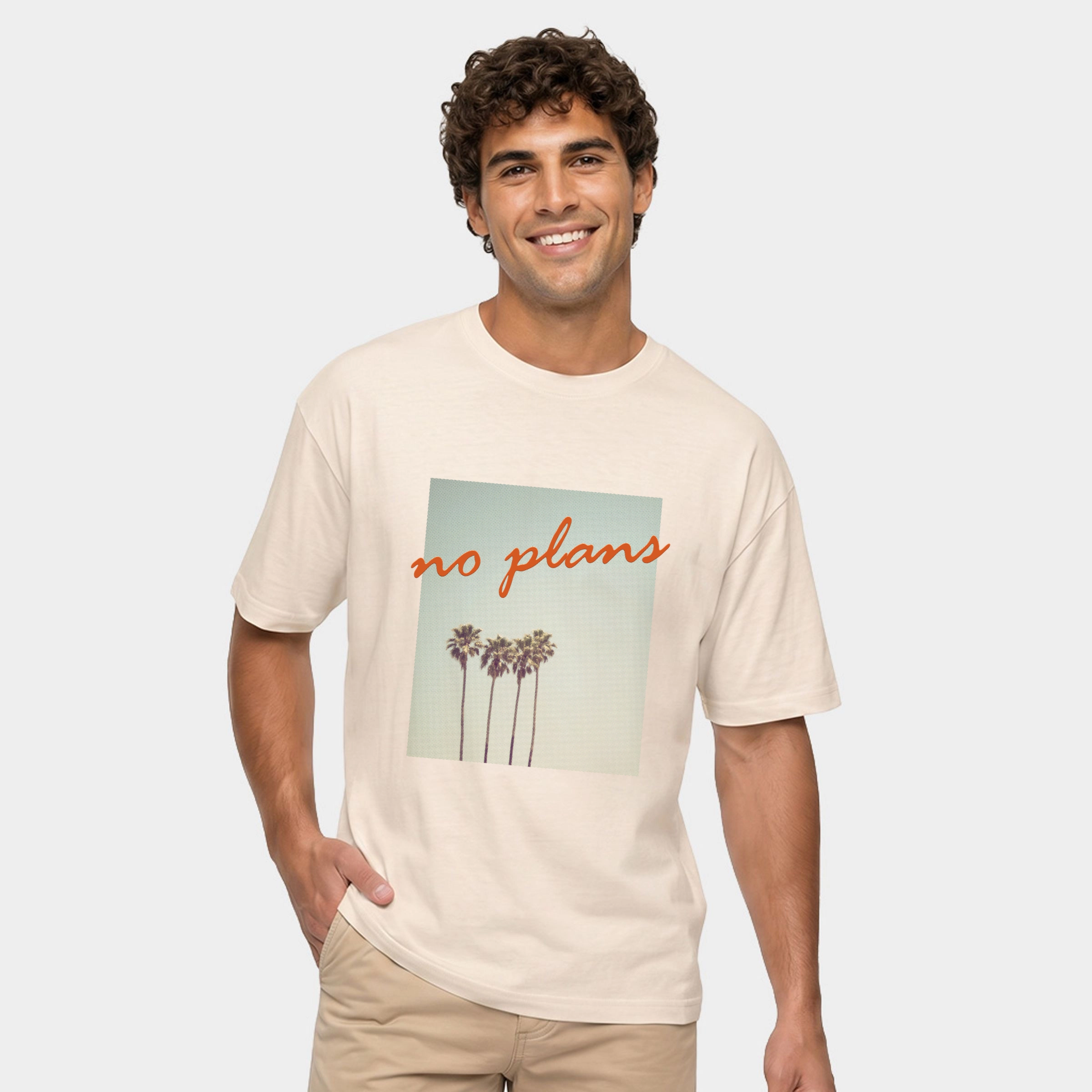 Simply Sage Market - Men's Garment Dyed Graphic T-Shirt No Plans Puff Print