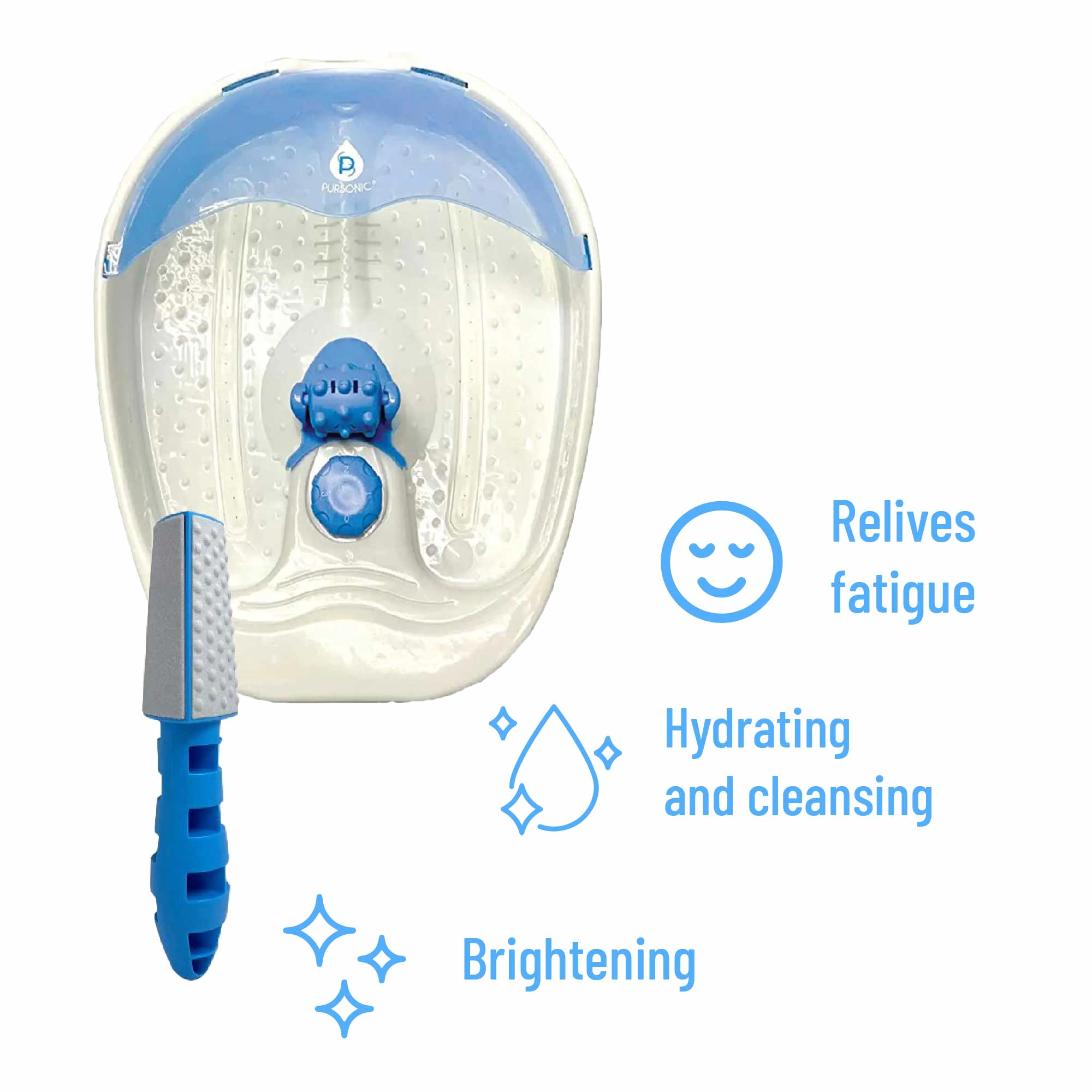 Pursonic Unisex Soothing Foot Spa Massager with Tea Tree Salt Scrub & Callus Remover
