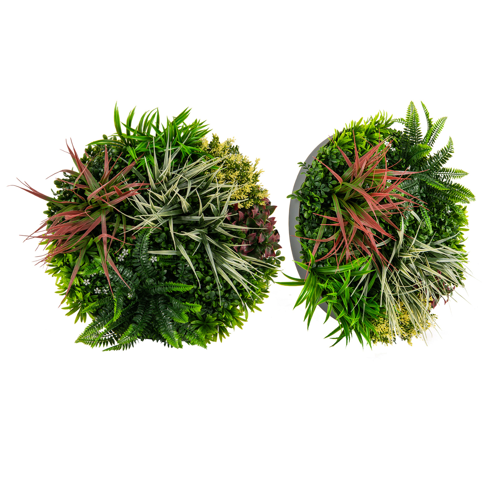 SUGIFT Square Framed Artificial Foliage Wall Art 2 Pack Artificial Greenery Decor Green & Brown