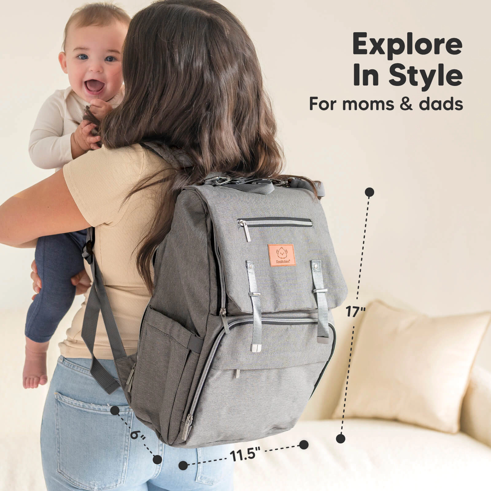KeaBabies Explorer Diaper Bag