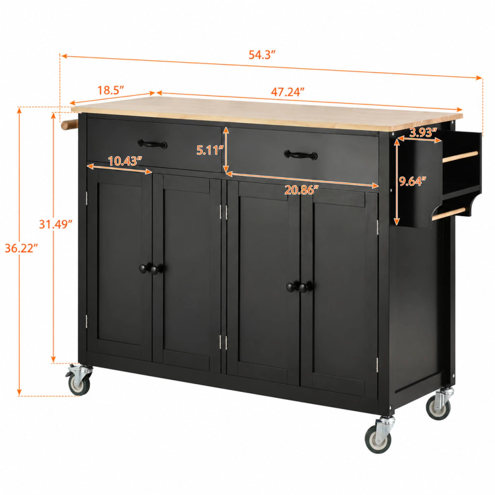 ELEMENT ACE Functional MDF Kitchen Island Cart