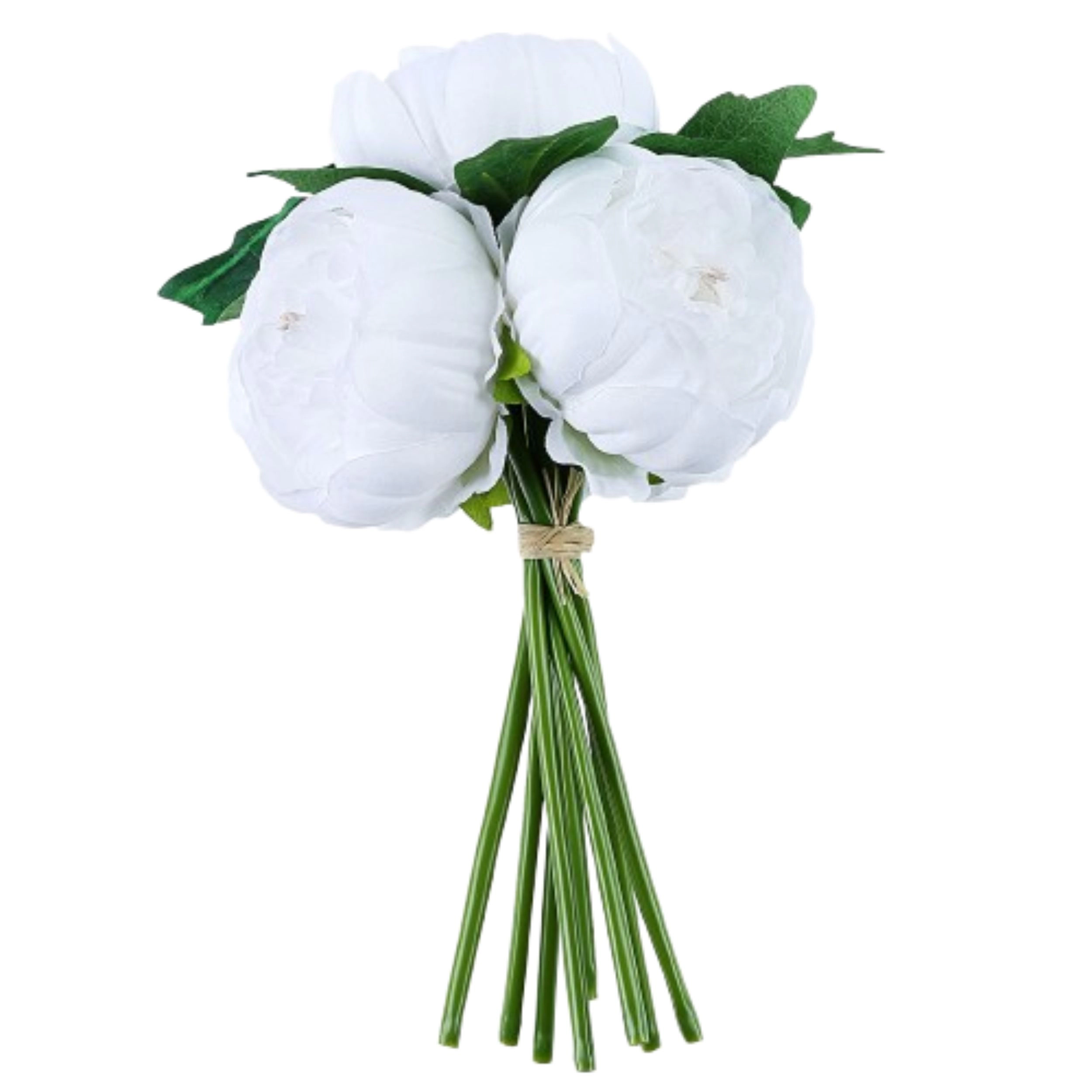 Home Collection 10-Inch Artificial Silk Peony Flower Bouquet with 5 Blooms