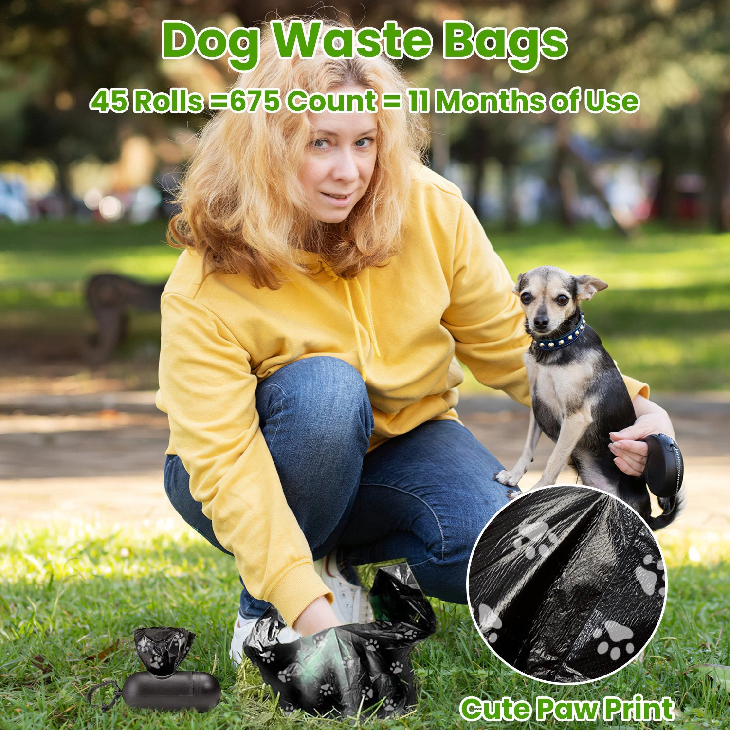 GBruno 675-Count Dog Waste Bags With Dispenser