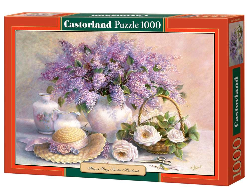 CASTORLAND 1000 Piece Jigsaw puzzle, Flower Day by Trisha Hardwick, Flower puzzle, Painting Puzzle, C-102006-2