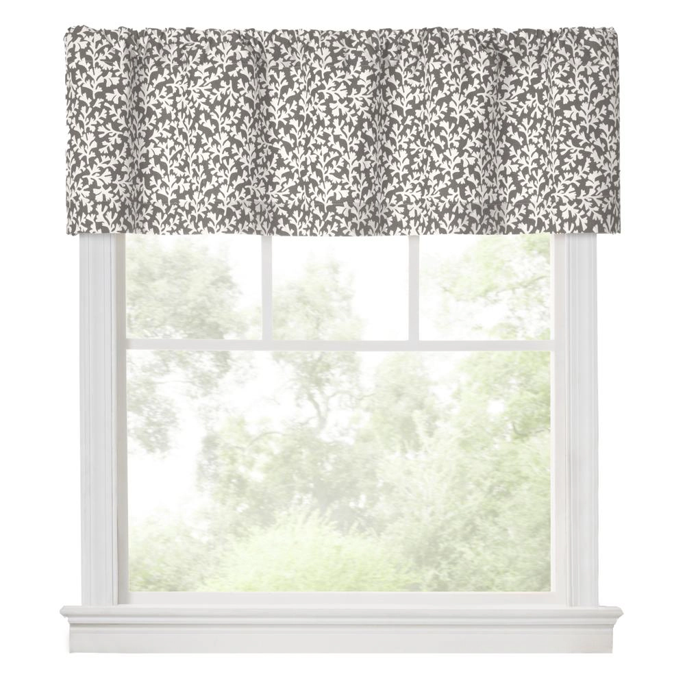 Ellis Curtain Sea Tumble 3" Rod Pocket 100% Cotton Machine Wash and Dry Tailored Valance 50" x 16" Grey