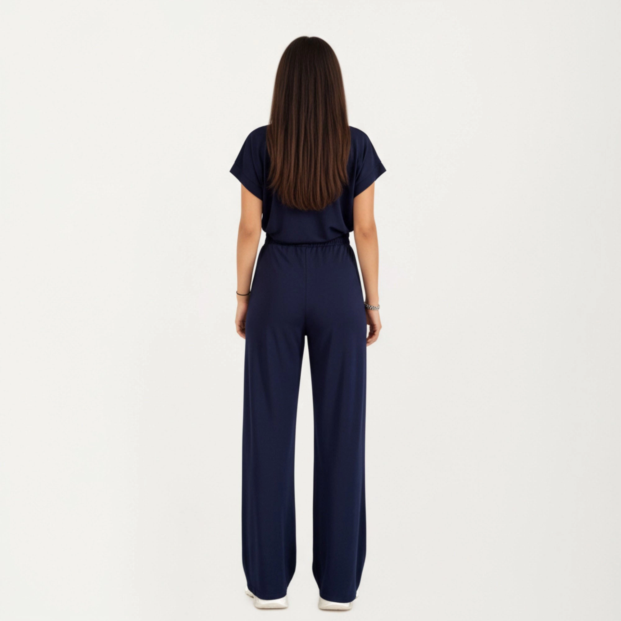 Anna-Kaci Womens Short Sleeve Two-Piece Lounge Set with Wide Leg Drawstring Pants