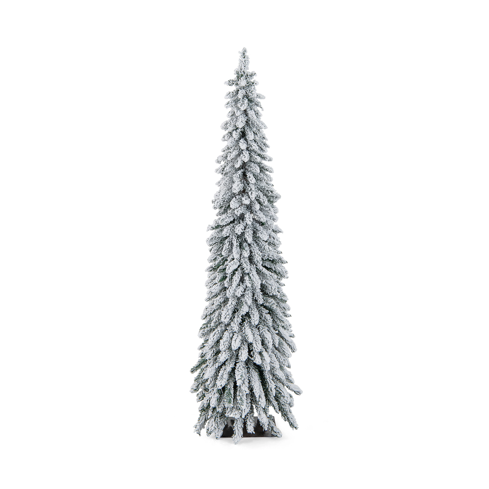 SUGIFT 6-ft Snow Flocked Slim Pencil Pre-Lit Christmas Tree with 407 Branch Tips and 250 LED Lights