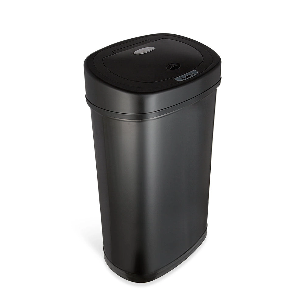 Ninestars Classic Oval 13.2-Gallon Stainless Steel Motion Sensor Trash Can