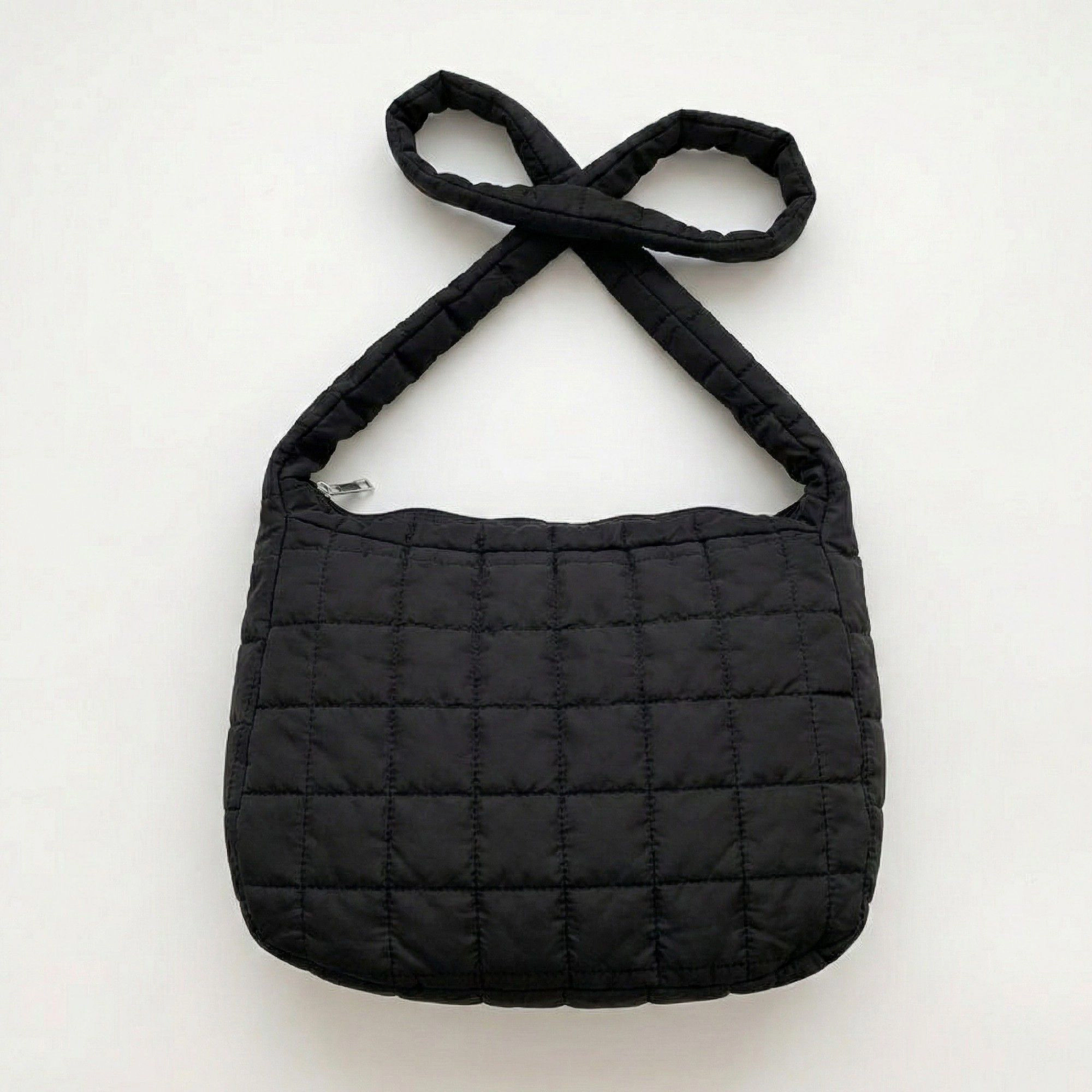 Alilang Women's Quilted Shoulder Bag with Padded Strap Soft Lightweight Nylon Construction and Curved Silhouette
