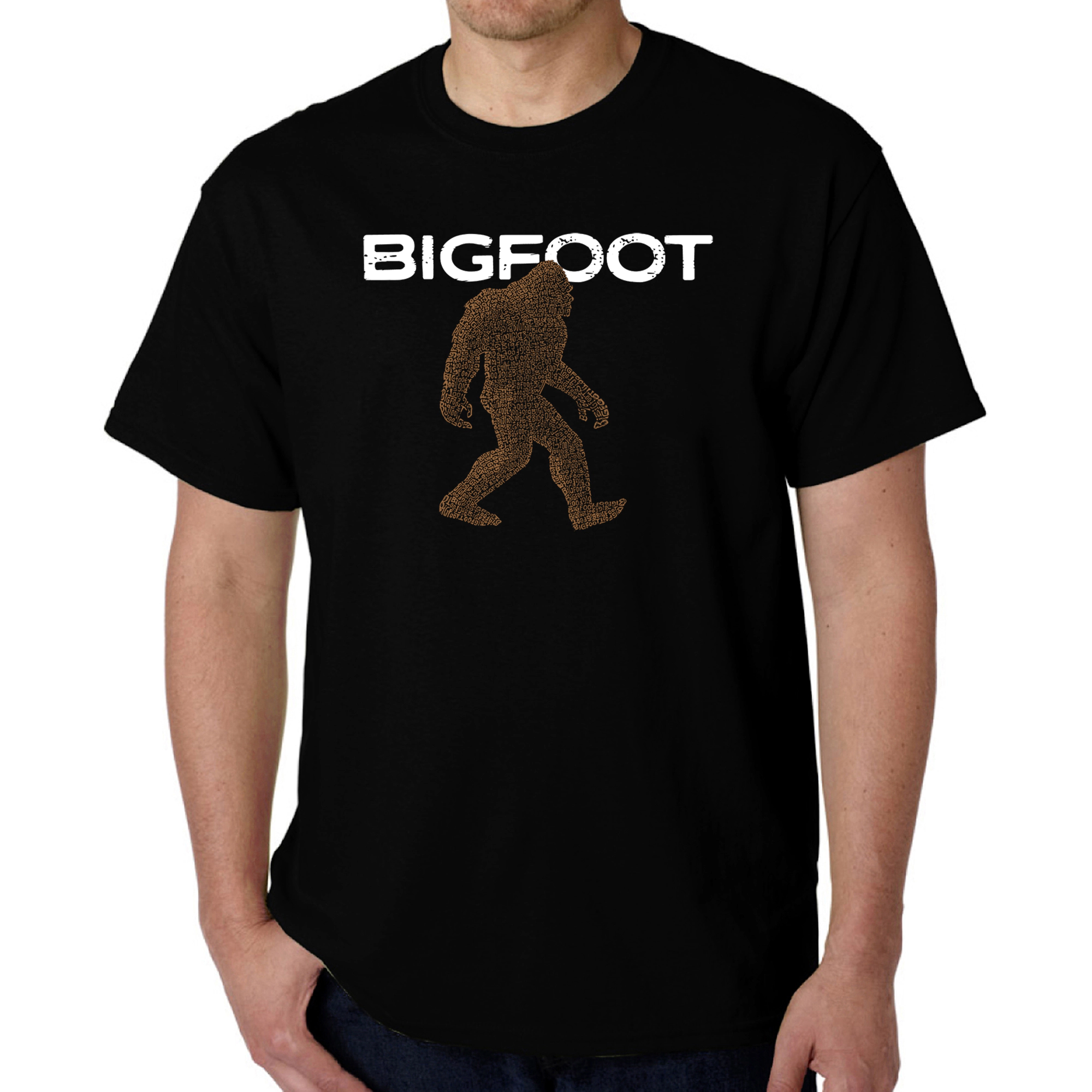 LA Pop Art Men's Bigfoot Word T-Shirt