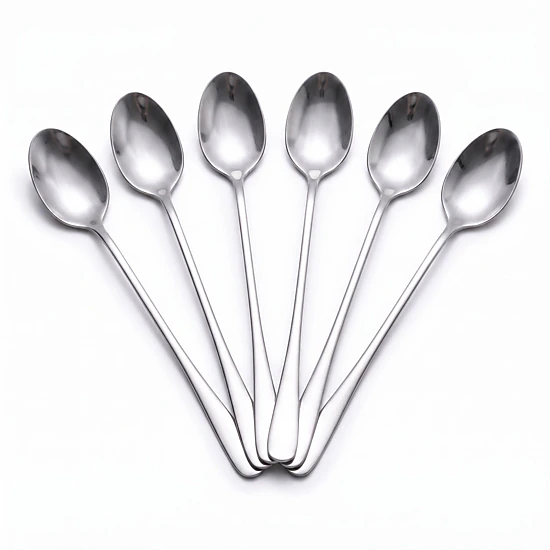 Alilang Women 6-Piece Long Handle Stainless Steel Coffee and Iced Tea Spoon Set