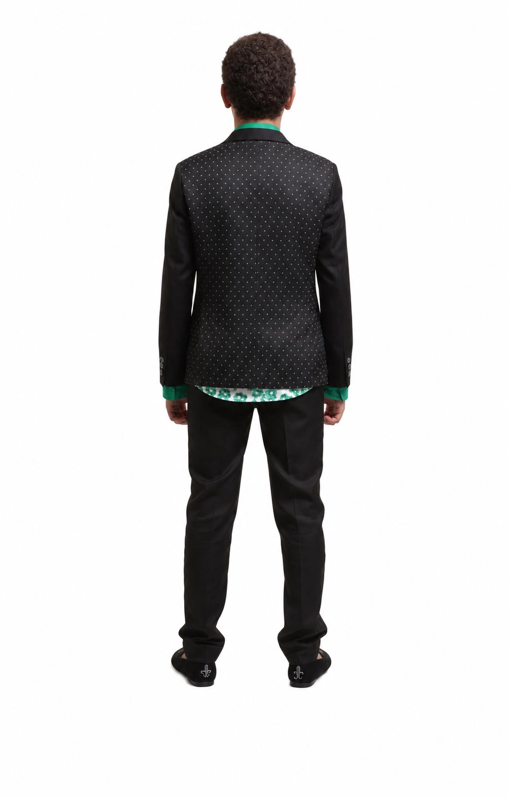 Elie Balleh Boys Slim Fit Diamond Dots Blazer